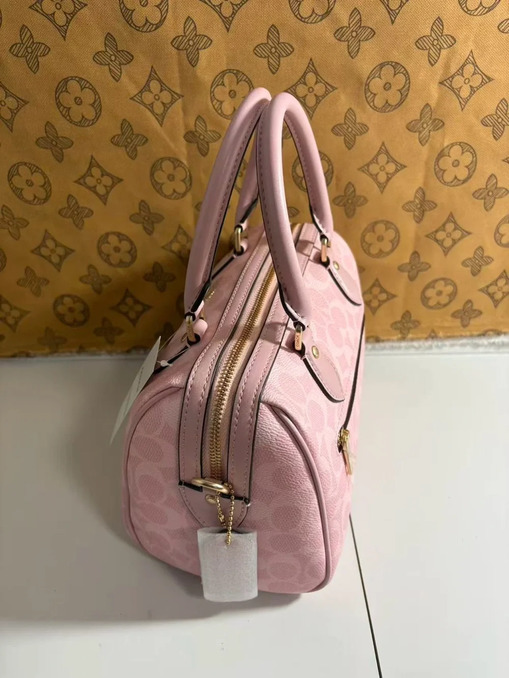 Coach Pink Signature Dome Satchel